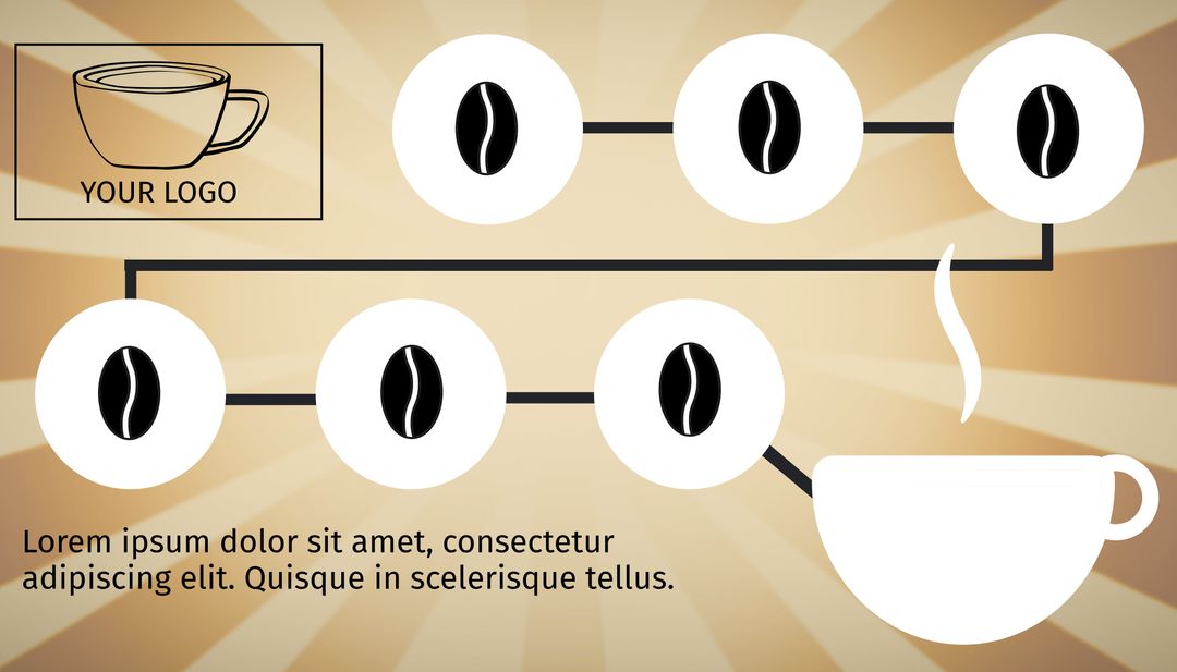 Minimalistic Coffee Bean to Cup Infographic for Branding