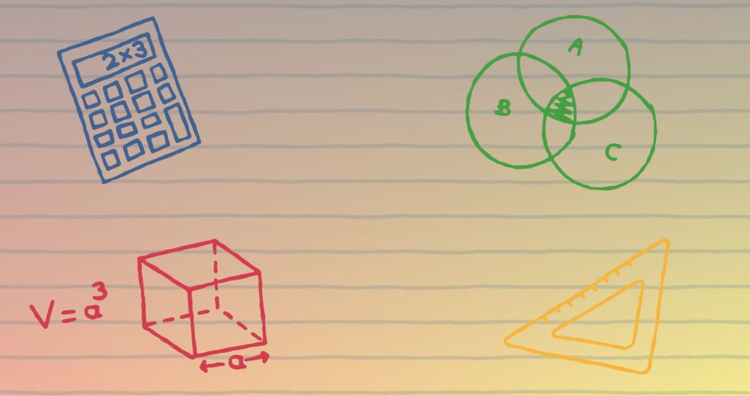 Mathematics Symbols on Notebook for Education and Learning