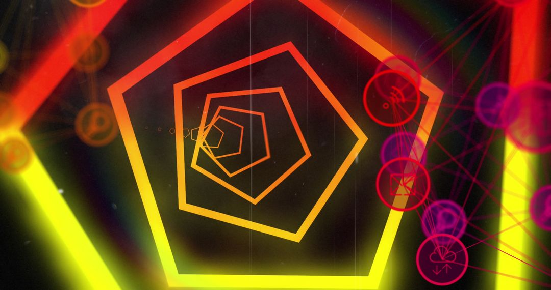 Vibrant Geometric Shapes in Digital Interface Design