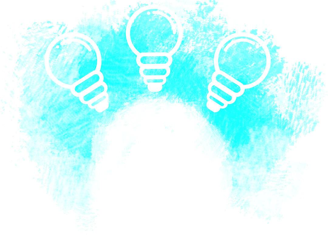 Digital Creative Concept of Light Bulbs on Transparent Background