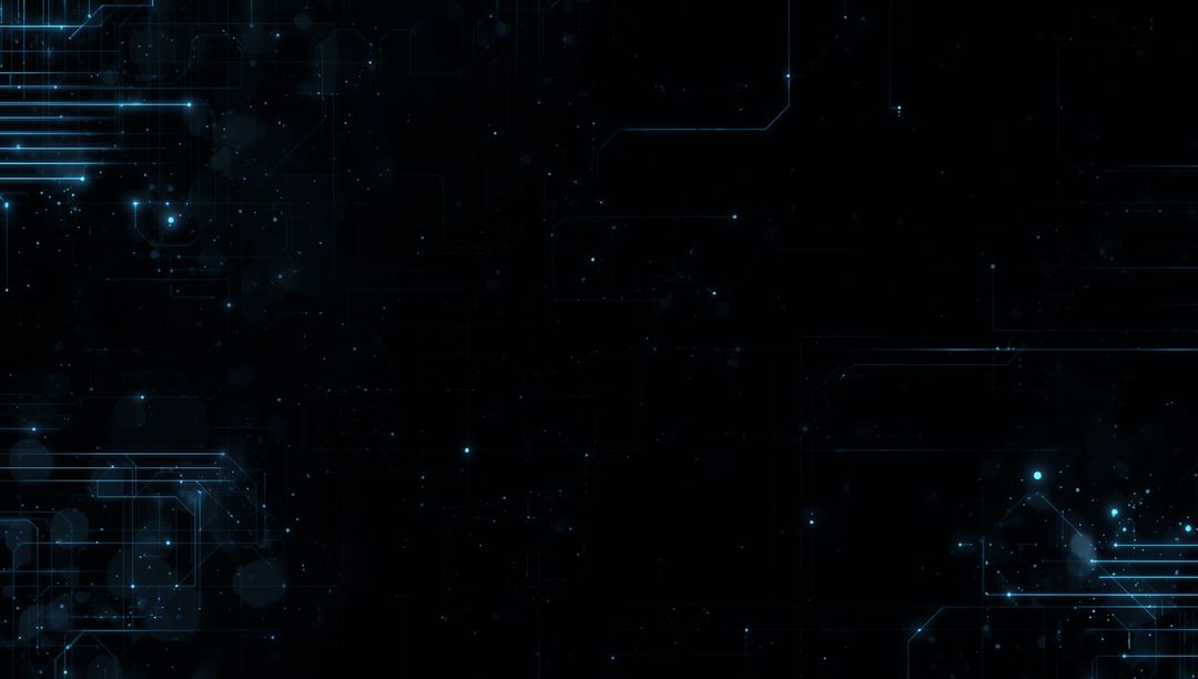 Futuristic Digital Circuit Board with Glowing Nodes