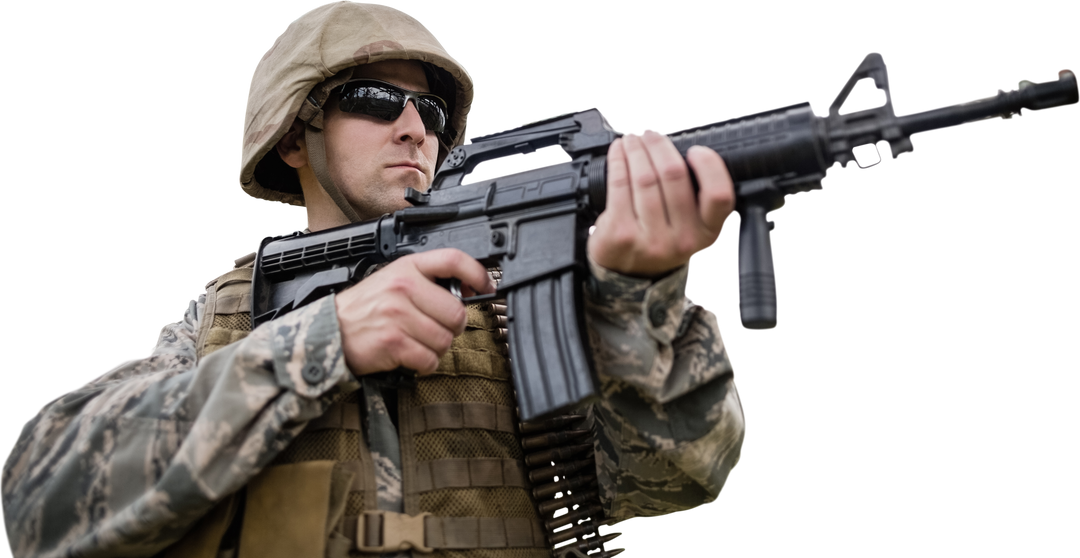 Transparent Military Soldier Aiming with Rifle - Download Free Stock Images Pikwizard.com