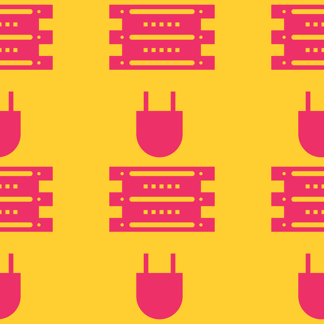 Seamless Pink and Yellow Digital Pattern on Transparent Background