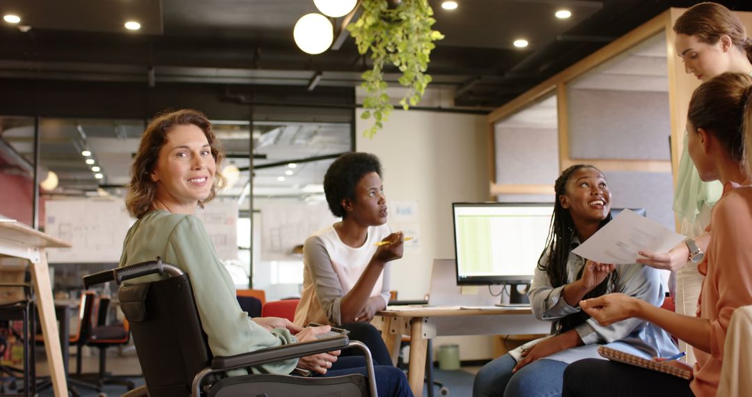 Diverse Team Collaborating in Inclusive Office Environment