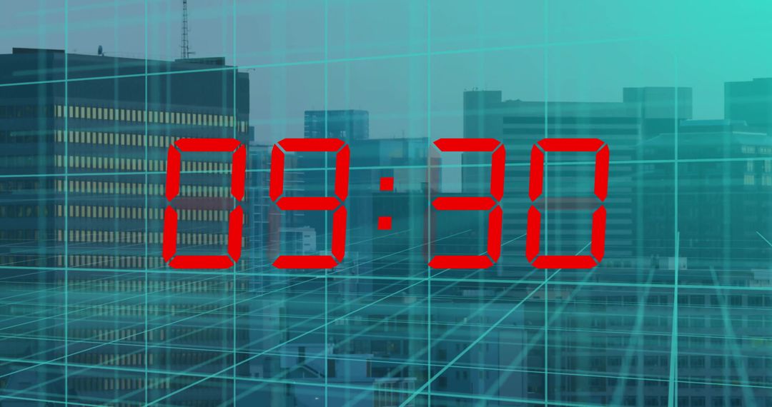 Digital Countdown Over Cityscape Signifying Global Business