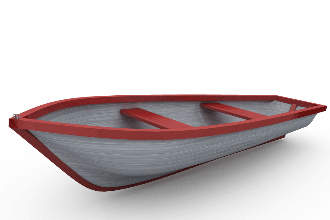 Transparent Red and White Boat Ideal for Nautical Designs