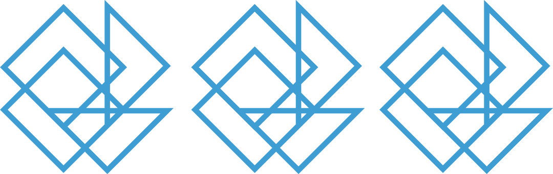 Blue Geometric Shapes on Transparent Background for Design