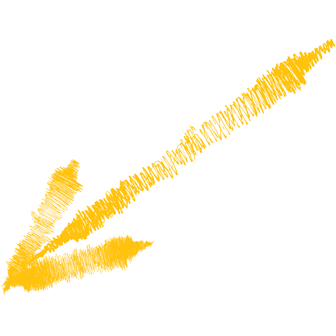 Yellow Hand-Painted Arrow with Transparent Background
