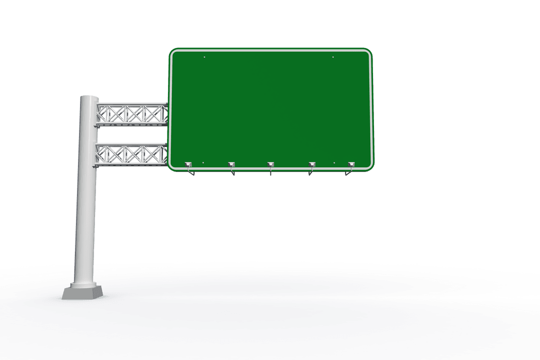 Green Banner with Blank Space on Transparent Backdrop