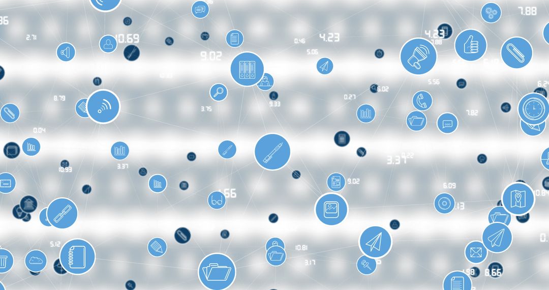 Digital Network with Social Media Icons