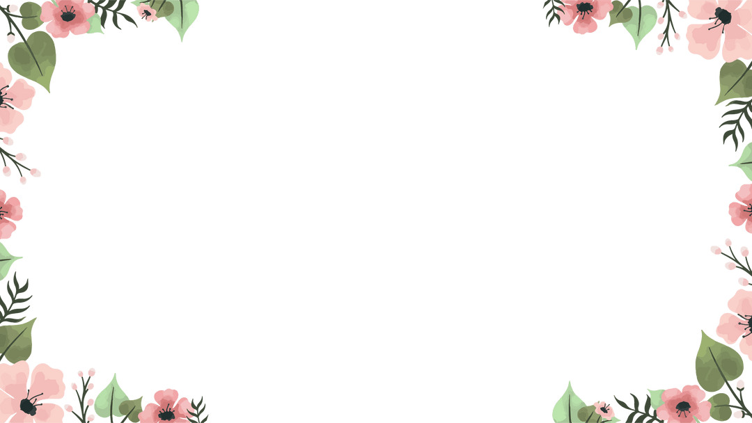 Romantic Pink Floral Frame with Transparent Background