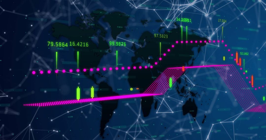 Global Financial Data with Candlestick Patterns and Network Lines