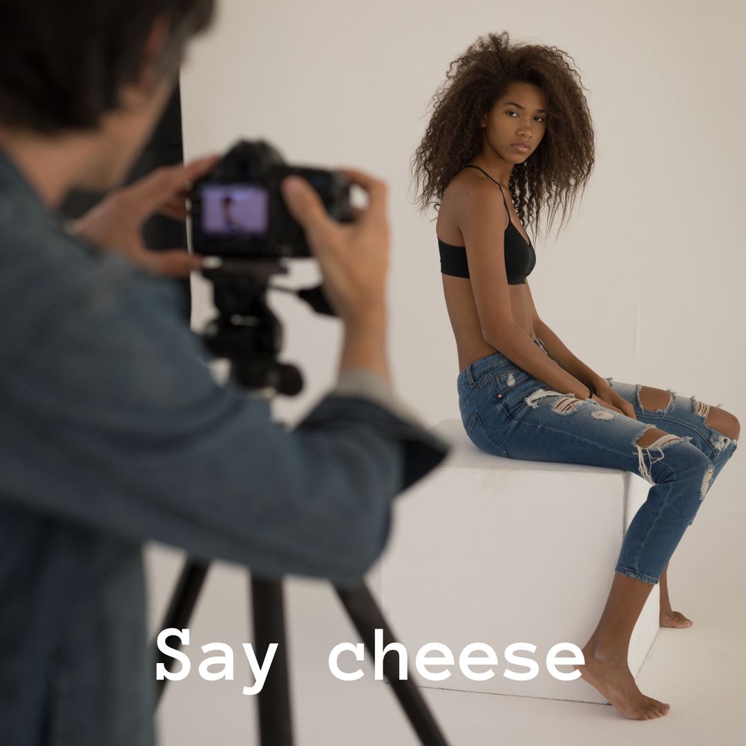 Confident Model Posing for Professional Photo Shoot