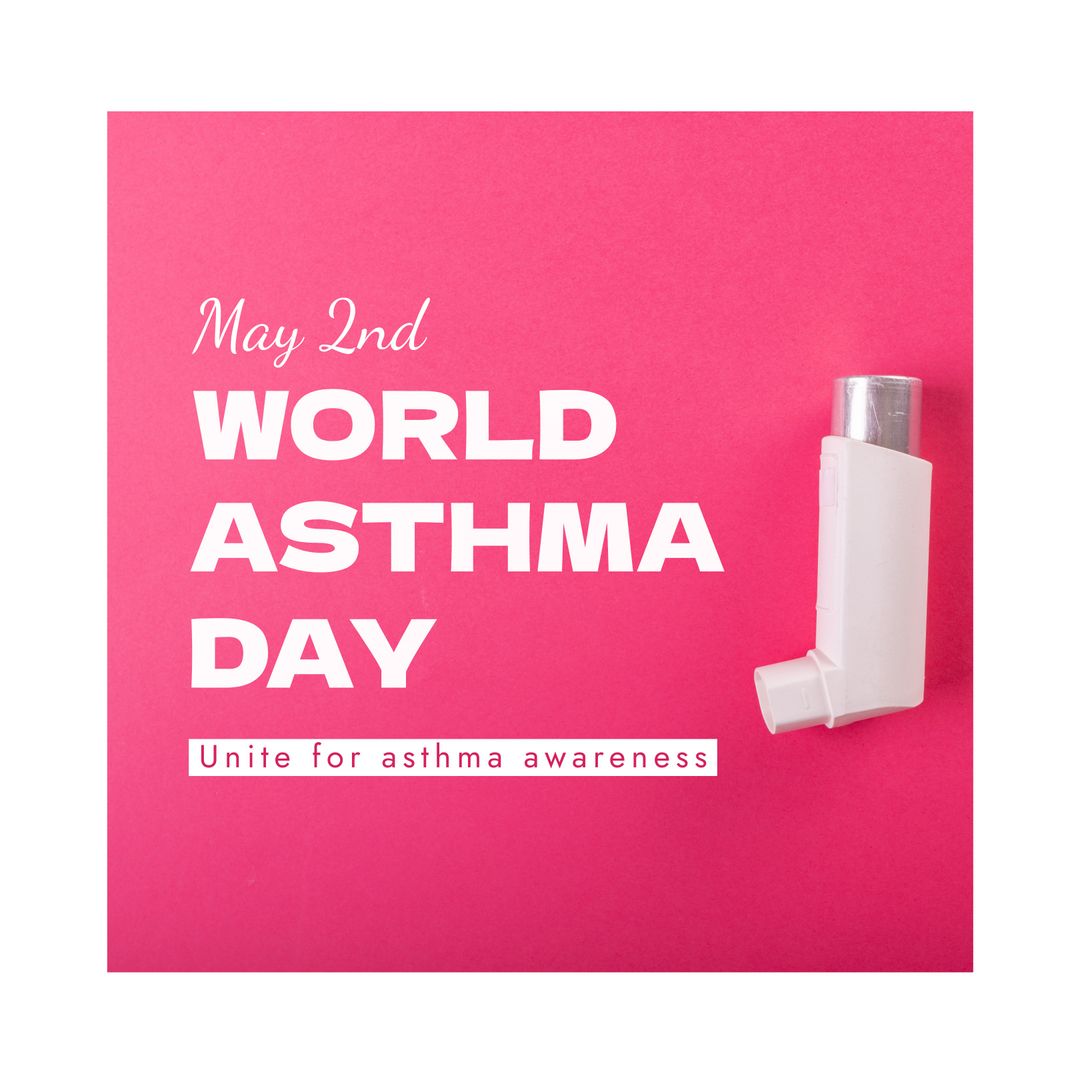 World Asthma Day Inhaler on Pink Background for Awareness Campaigns