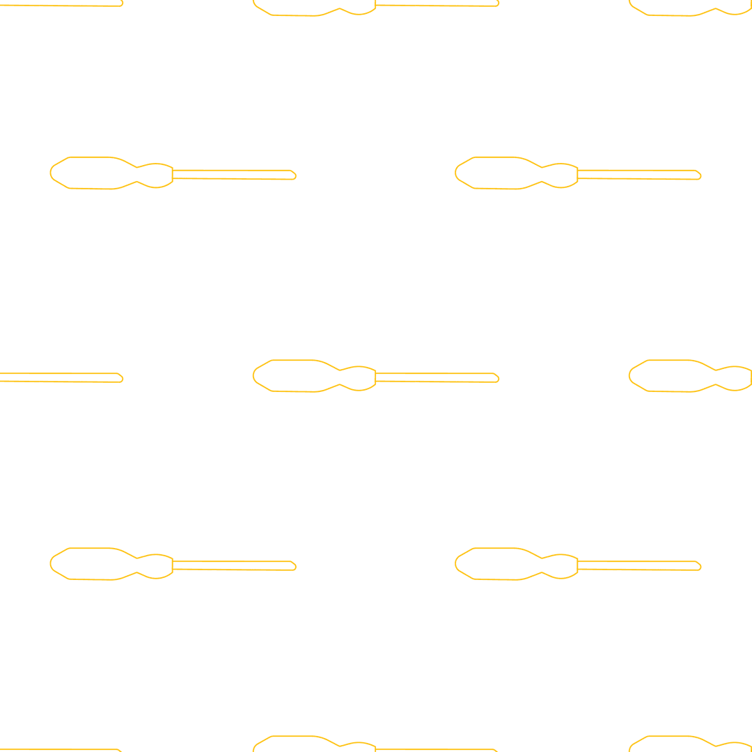 Seamless Pattern of Transparent Yellow Screwdrivers on Black