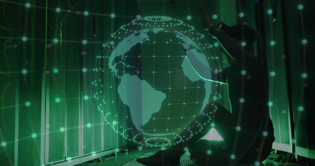 Futuristic AI Data Processing with Virtual Reality