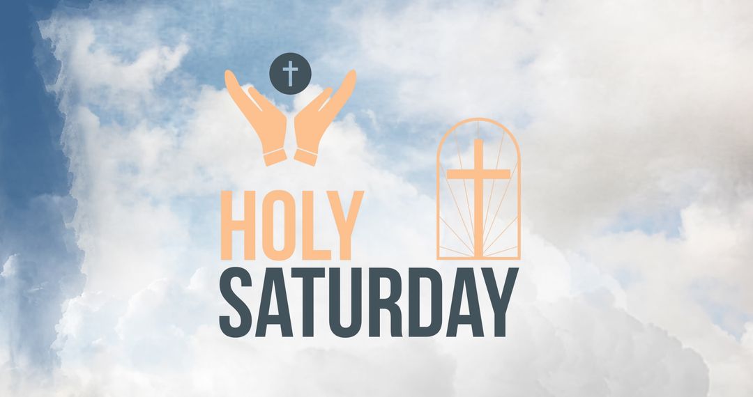 Holy Saturday Religious Concept with Cross and Clouds