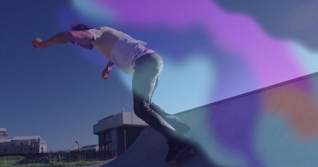 Skateboarding Action with Cool Digital Effects