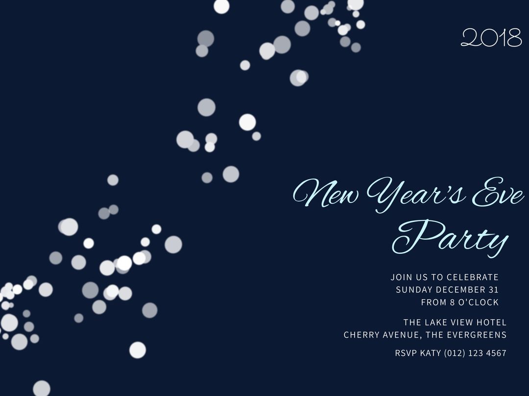 Elegant New Year's Eve Party Invitation with Festive Bubbles
