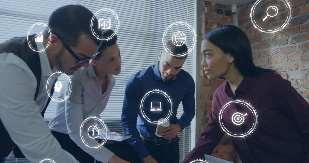 Diverse Business Team Analyzing Digital Data Concepts