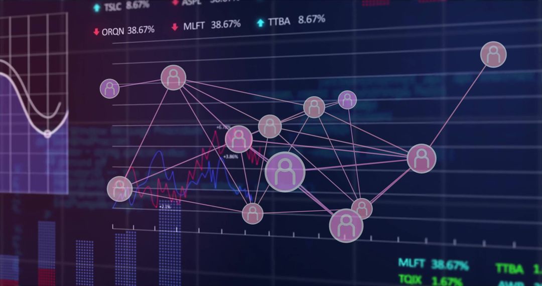 Digital Connections with Financial Data Interface Concept