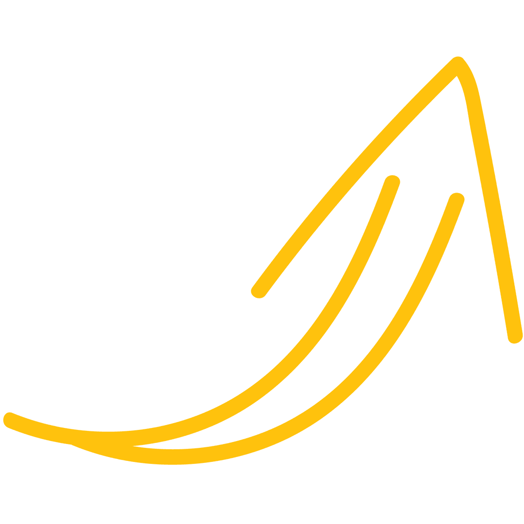 Yellow Vector Arrow on Transparent Background Indicating Upward Direction