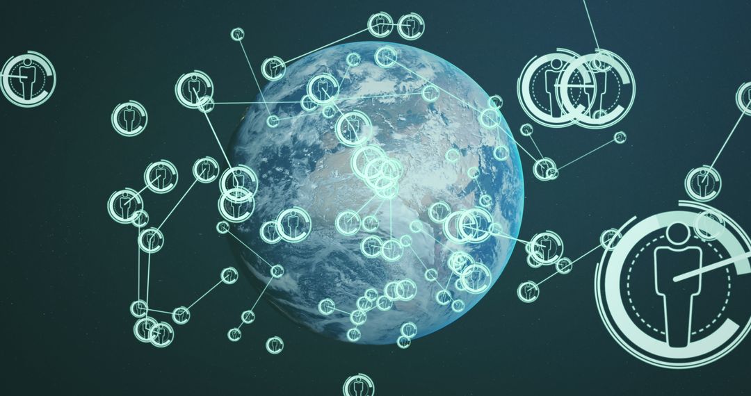 Global Network of Digital Connections Surrounding Earth