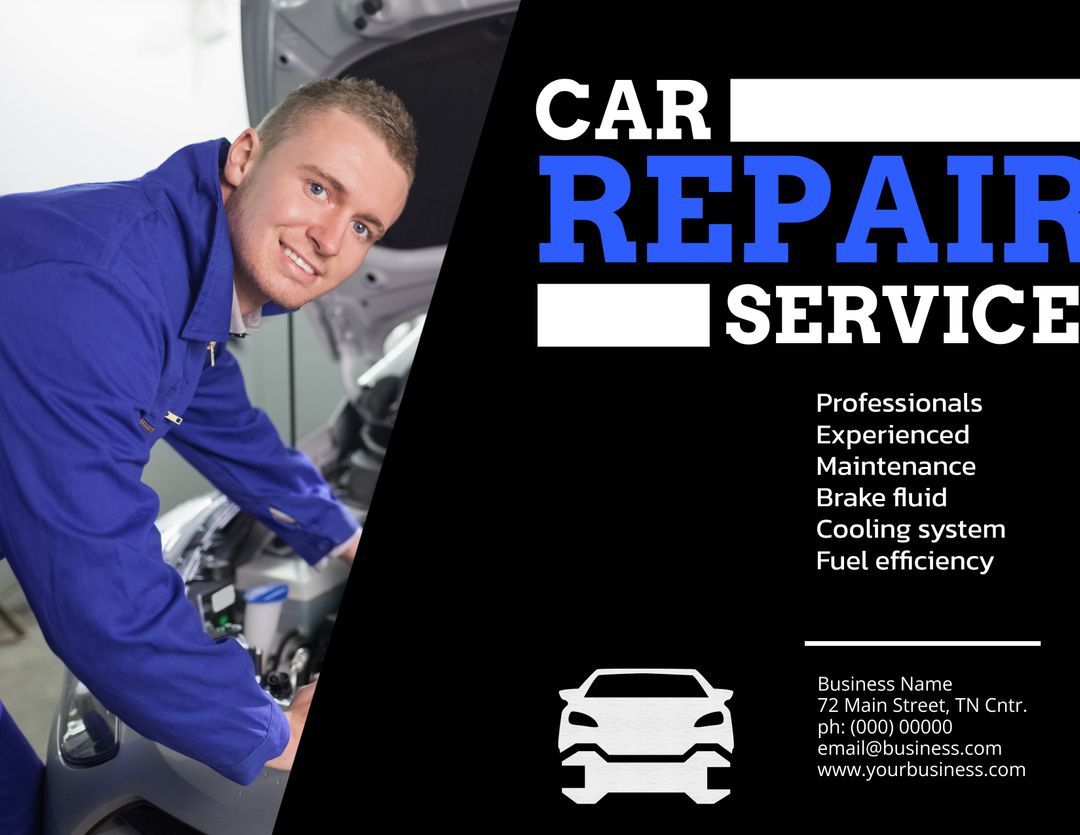 Professional Mechanic Offering Car Repair and Maintenance Services - Download Free Stock Templates Pikwizard.com