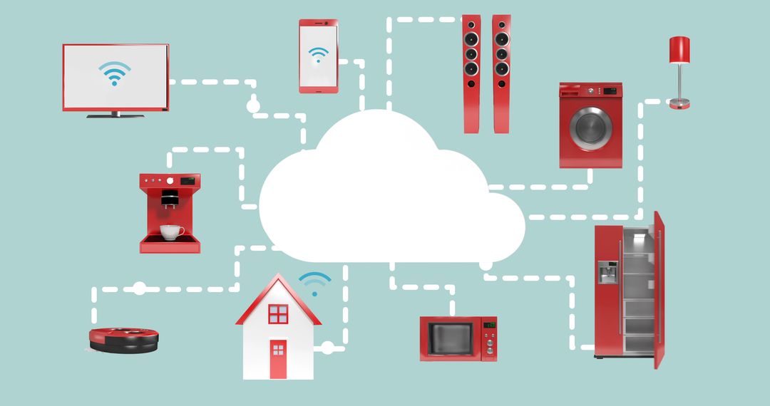 Connected Smart Home Devices Illustrating Internet of Things Network - Free Images, Stock Photos and Pictures on Pikwizard.com