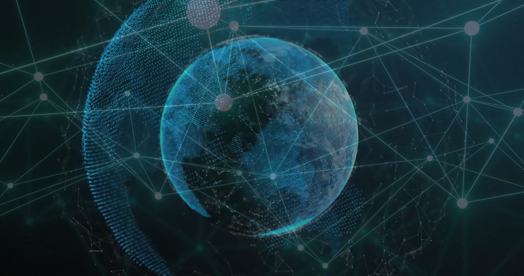 Digital Global Network Connections on Planet Earth