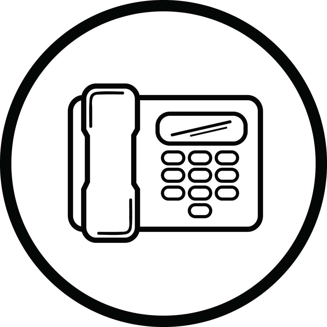 Transparent Business Telephone Icon Illustration on Stylish Click