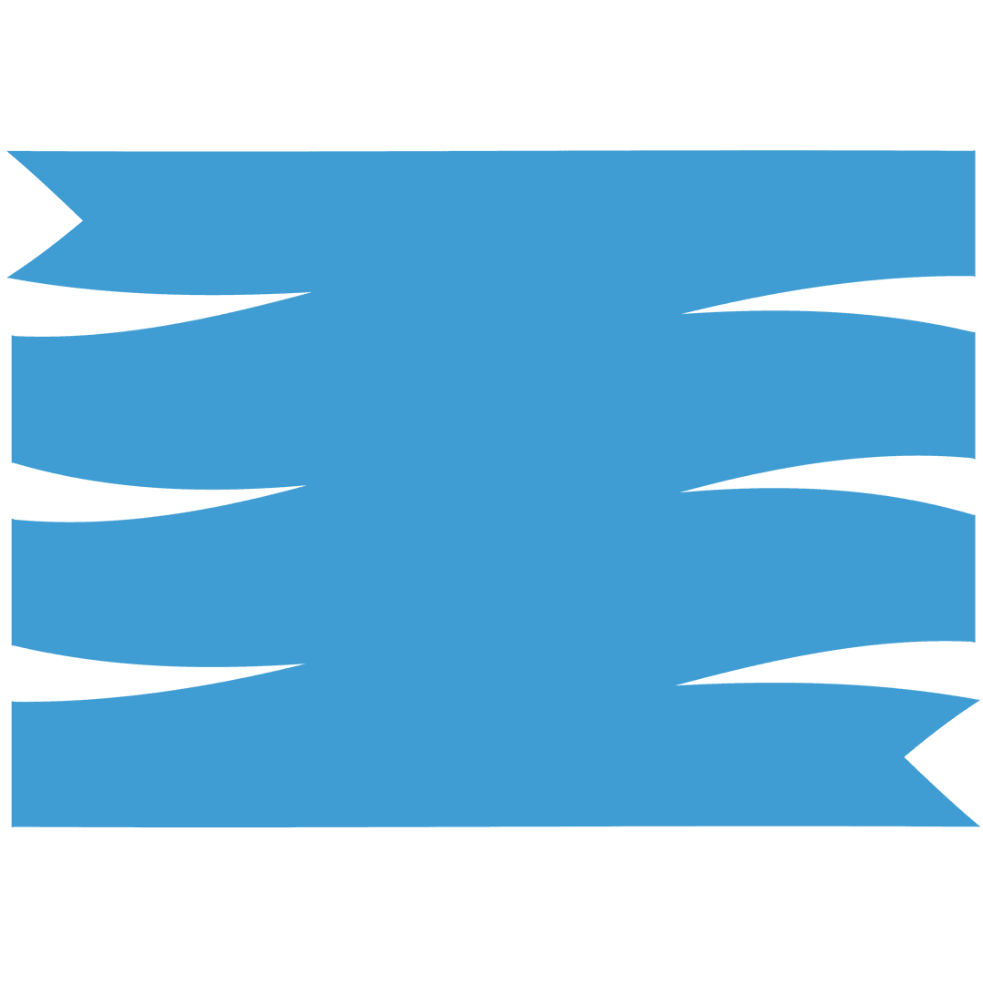 Blue Ribbon Banner Shape on Transparent Background