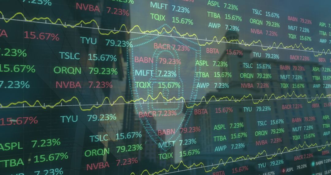 Digital Lock Symbolizing Financial Data Security Overlay