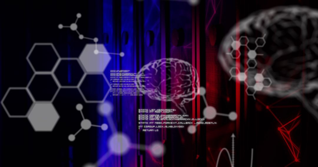 Futuristic AI Brain Network Data Technology Background