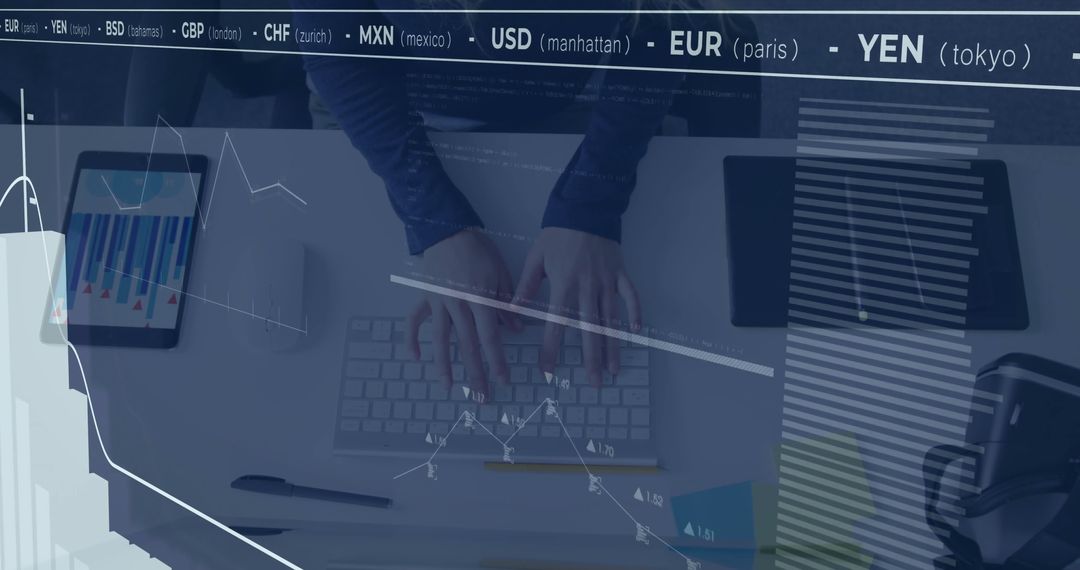 Financial Data Analysis on Digital Workspace Concept