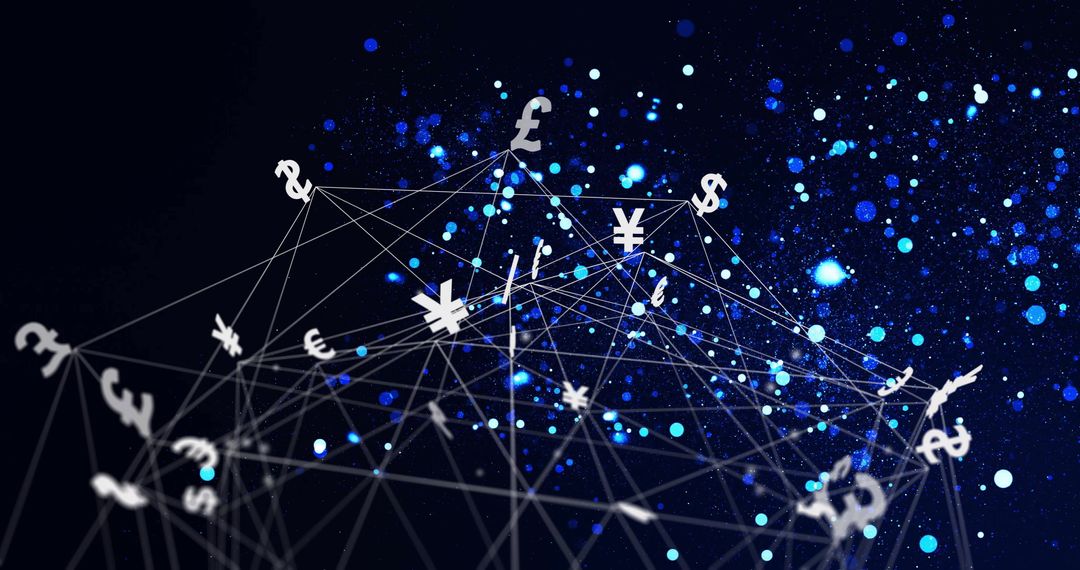 Global Currency Network and Data Processing Concept