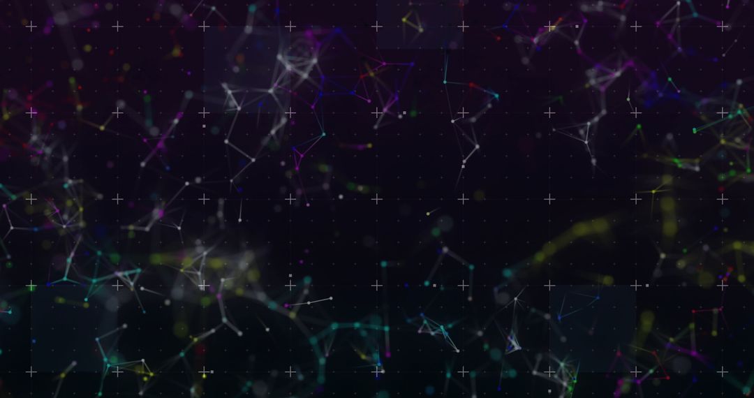 Abstract Digital Network with Colorful Moving Shapes