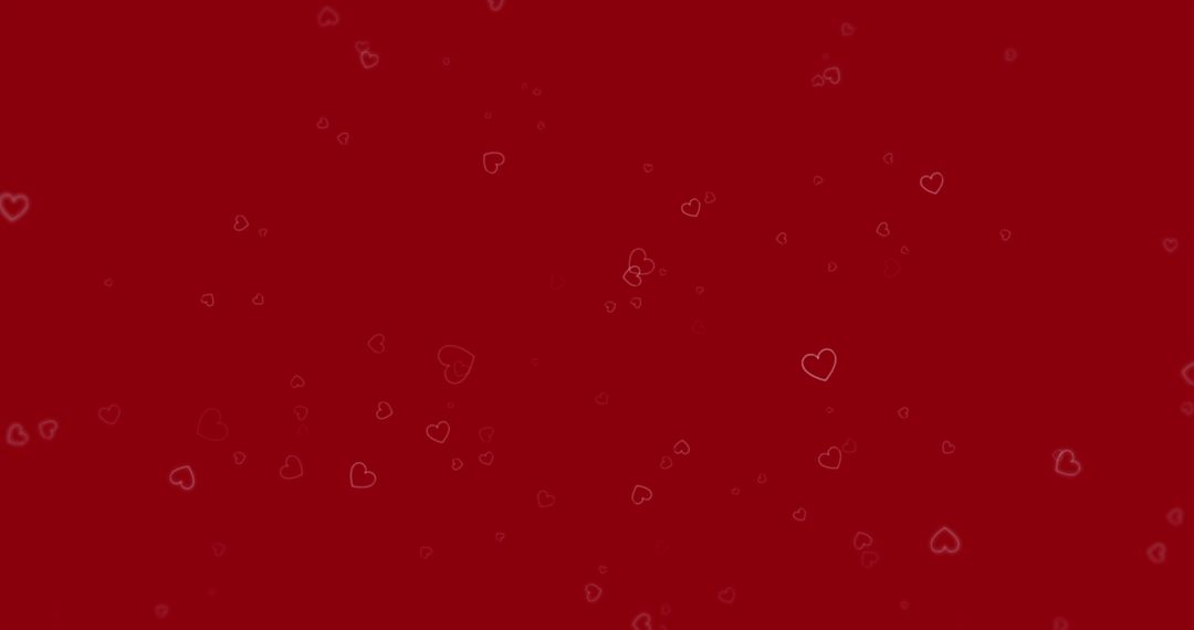 Floating Pink Heart Outlines on Red Background for Romantic Themes