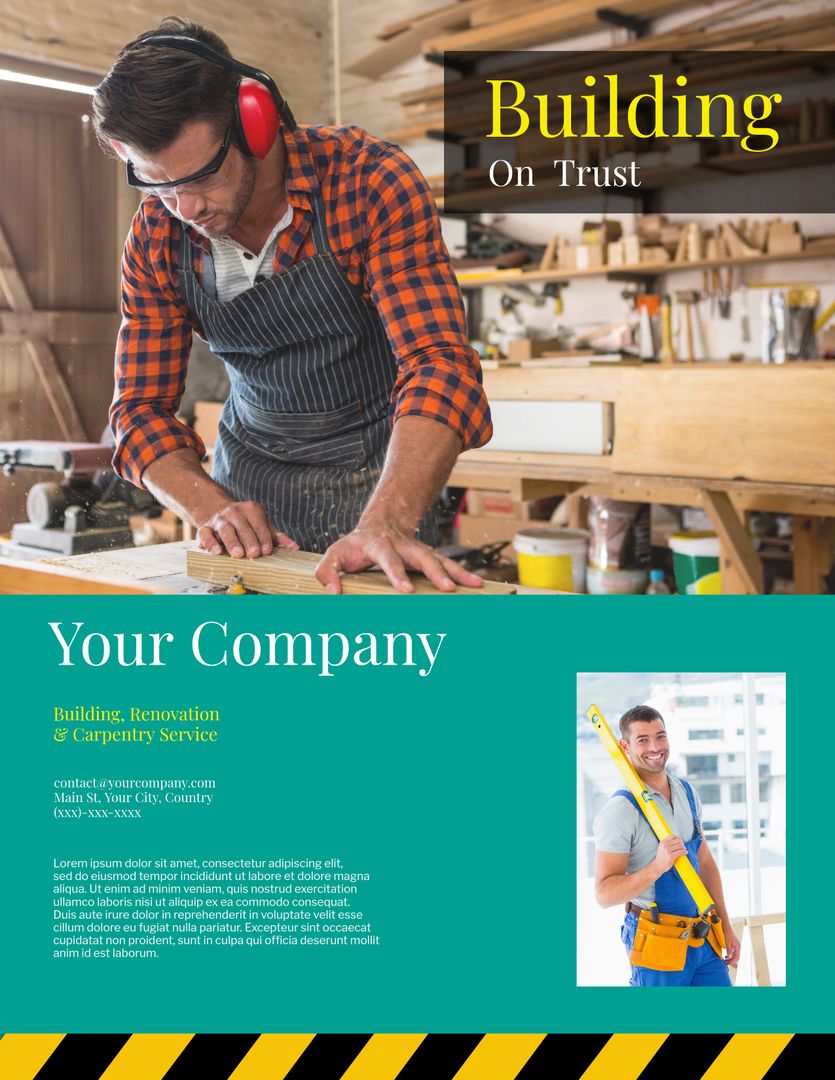 Skillful Carpenter Showcasing Craftsmanship in Construction Industry