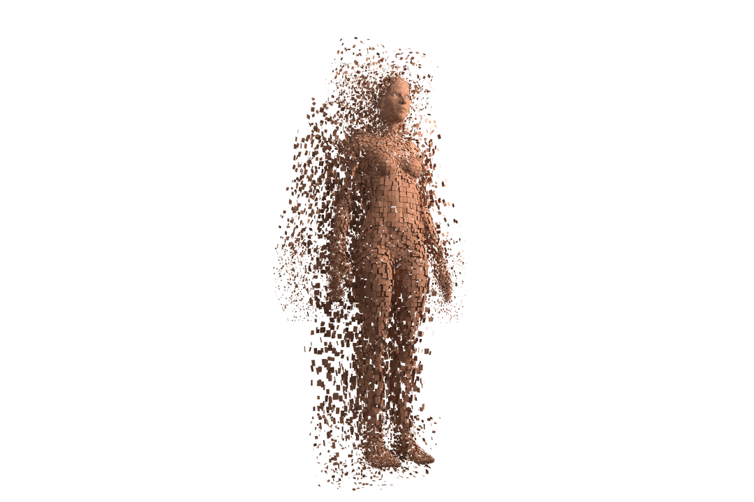 Digitally Composite 3D Transparent Brown Female Silhouette