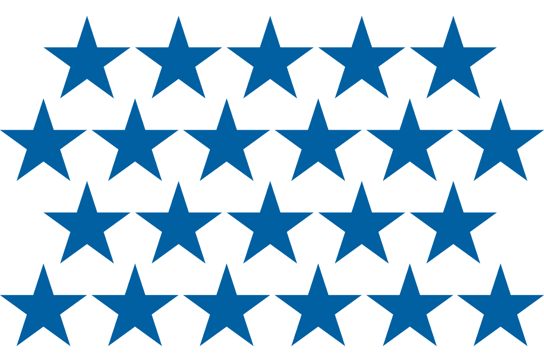 Blue Star Pattern with Transparent Background