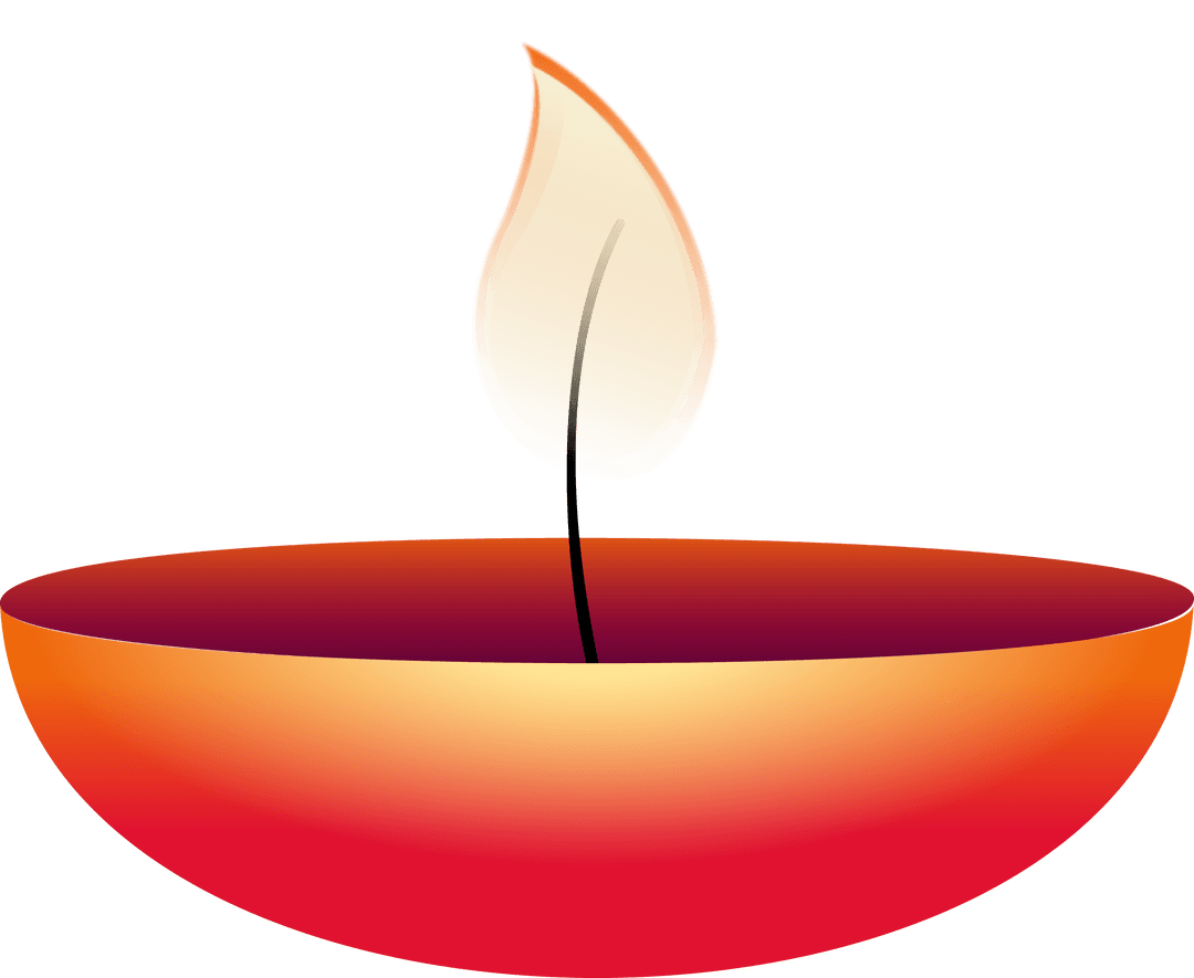 Minimalistic Glowing Oil Lamp with Transparent Background