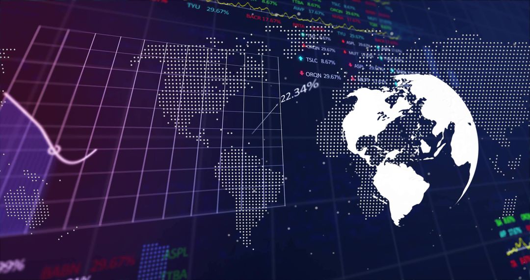 Global Financial Navigation with Interactive Data Grid and World Map