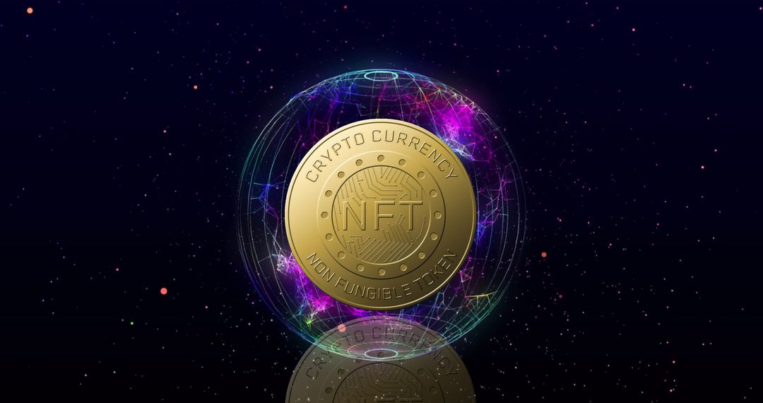 Digital Cryptocurrency NFT Connected Sphere Blockchain Concept