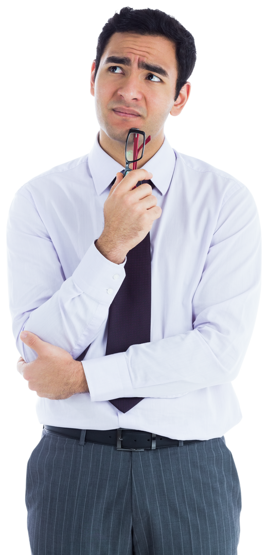 Confused Businessman with Glasses on Transparent Background - Download Free Stock Images Pikwizard.com