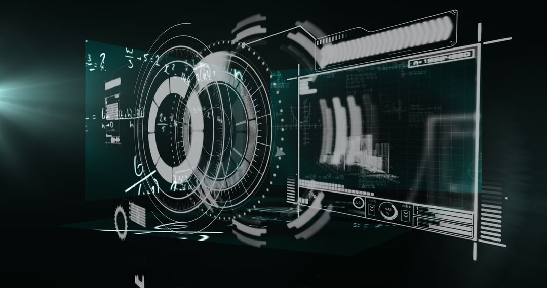 Futuristic HUD Interface with Scope Scanning Graphics