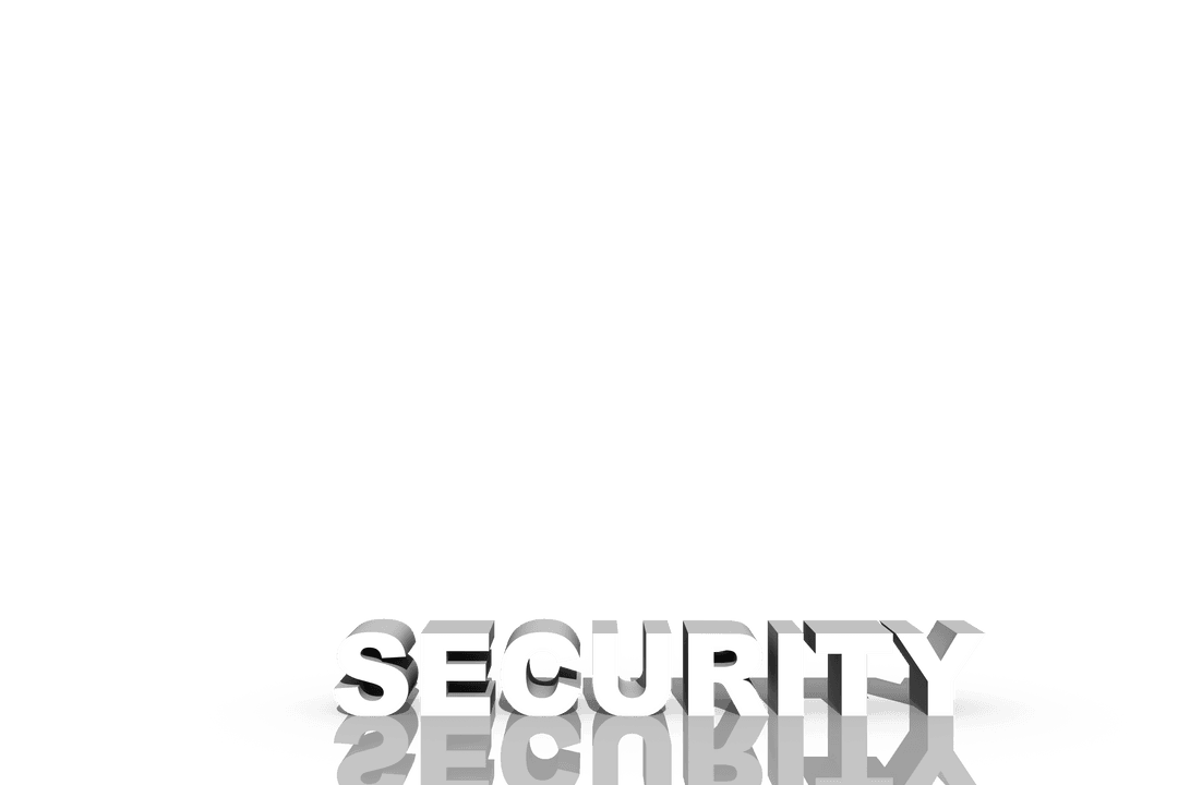 3D Security Text with Reflection on Transparent Background - Download Free Stock Images Pikwizard.com
