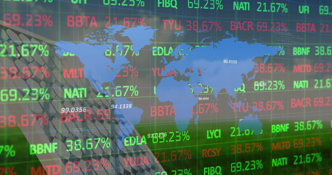 Global Financial Network with World Map and Solar Panel Interface