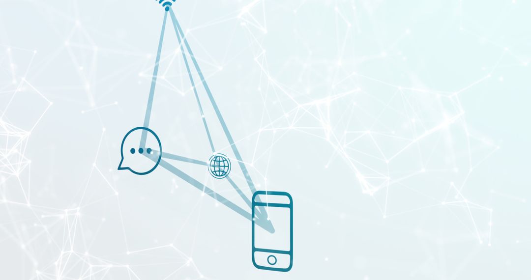 Smartphone Connected to Global Network Technology Illustrations