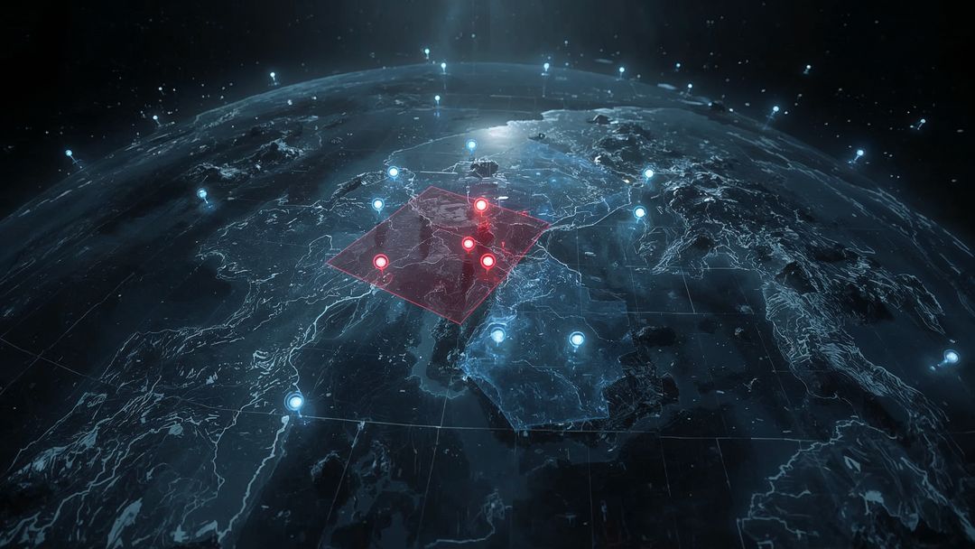 Futuristic Global Connectivity Network with Glowing Beacons